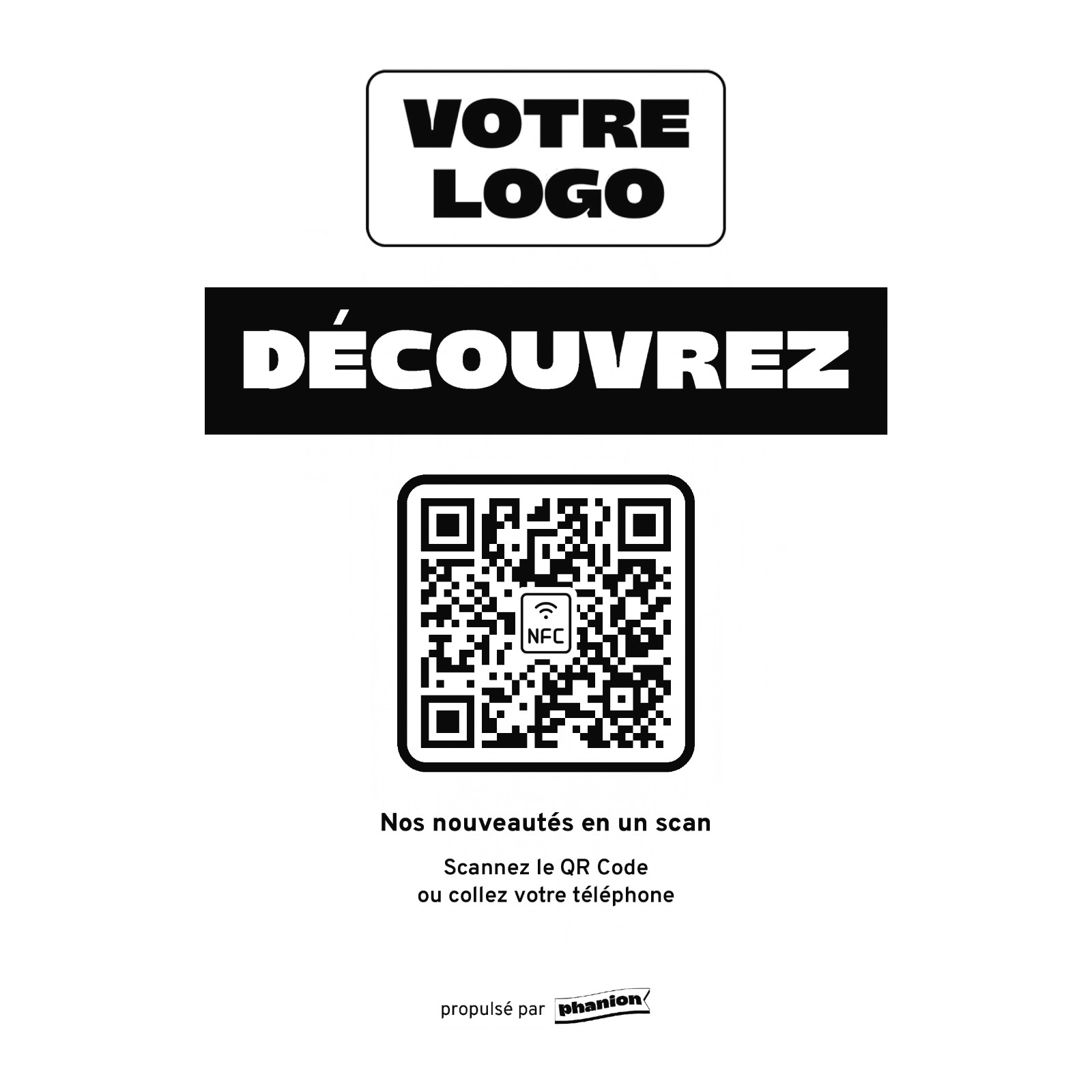 Aperçu de votre plaque sur mesure « découvrez » led