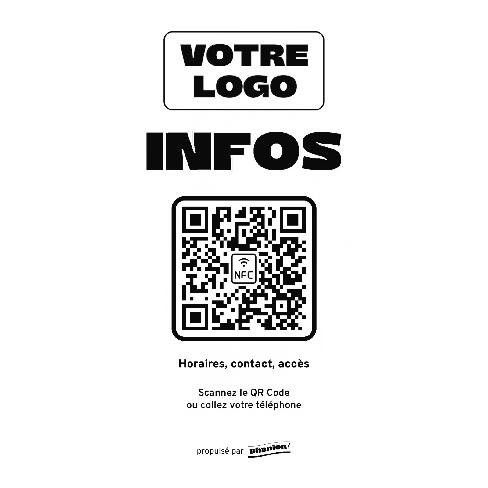 Aperçu de votre plaque sur mesure « infos » acrylique