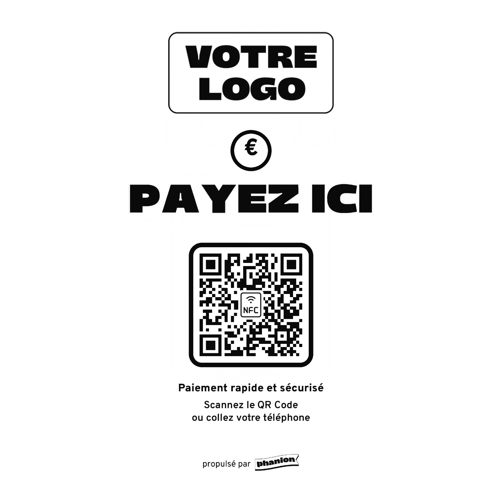 Aperçu de votre plaque sur mesure « payez ici » led