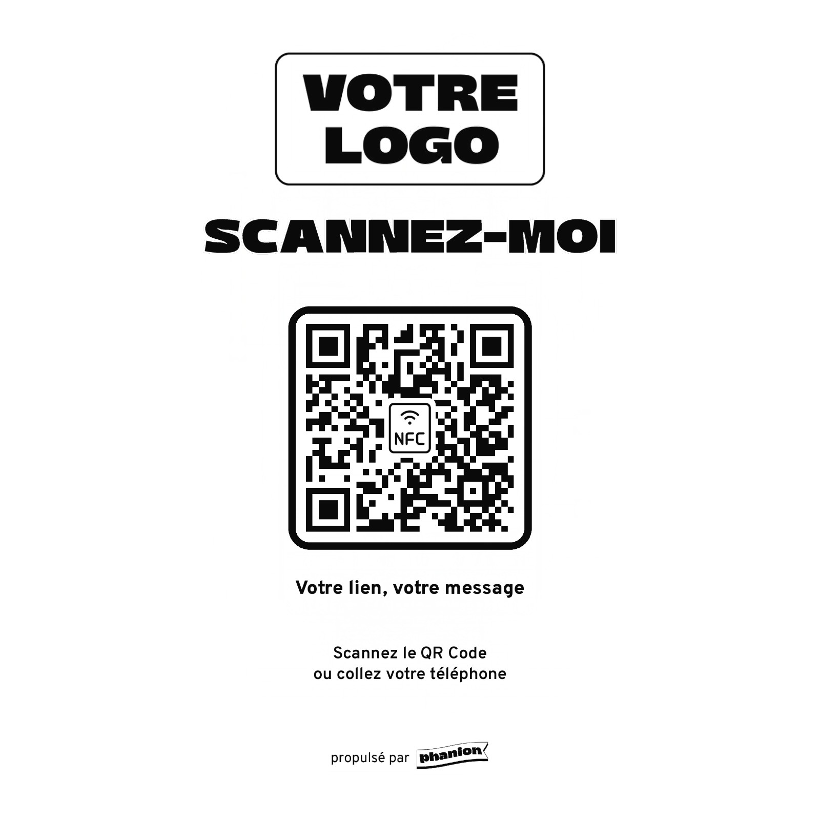 Aperçu de votre plaque sur mesure « scannez-moi » acrylique