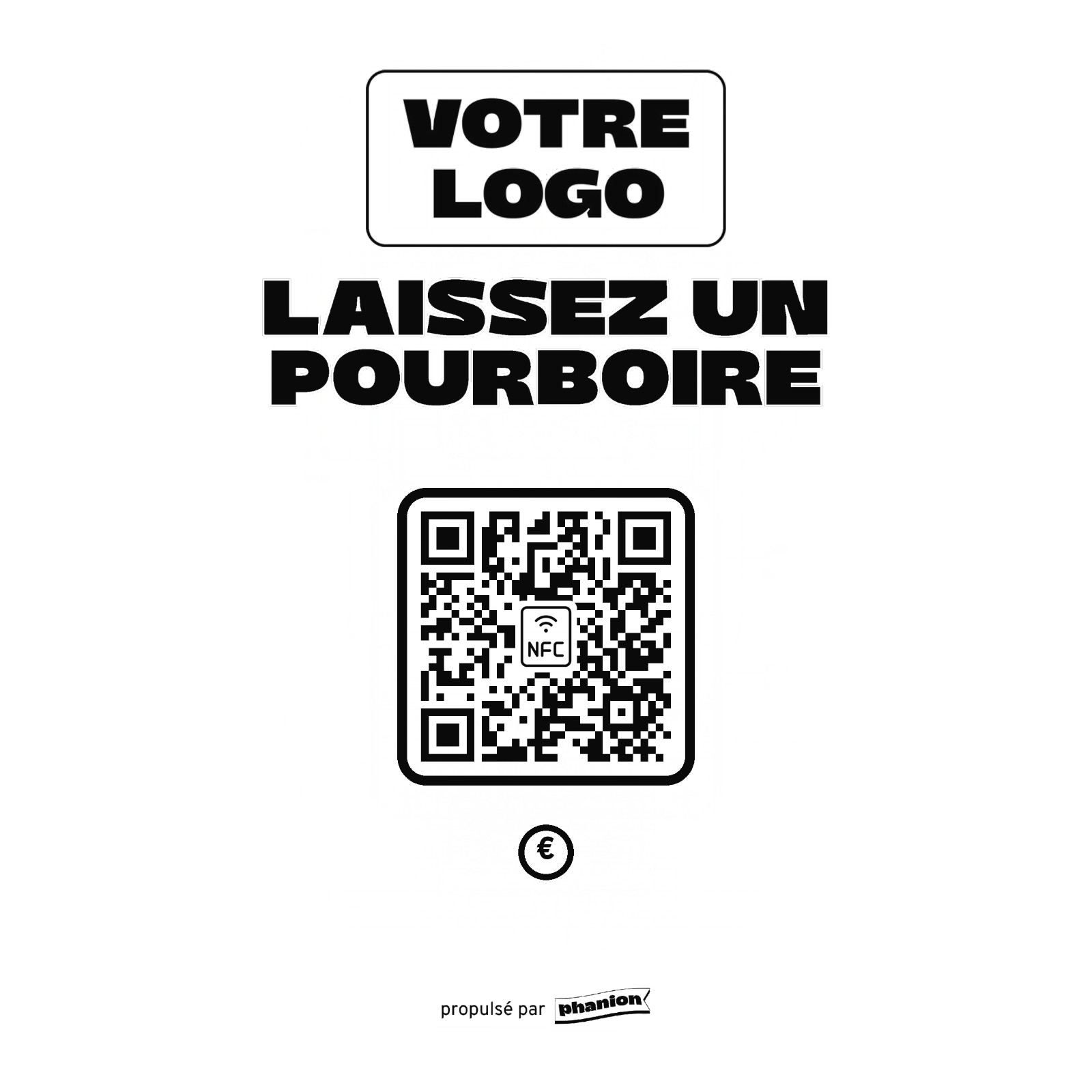 Aperçu de votre plaque pourboire « laissez un pourboire » acrylique