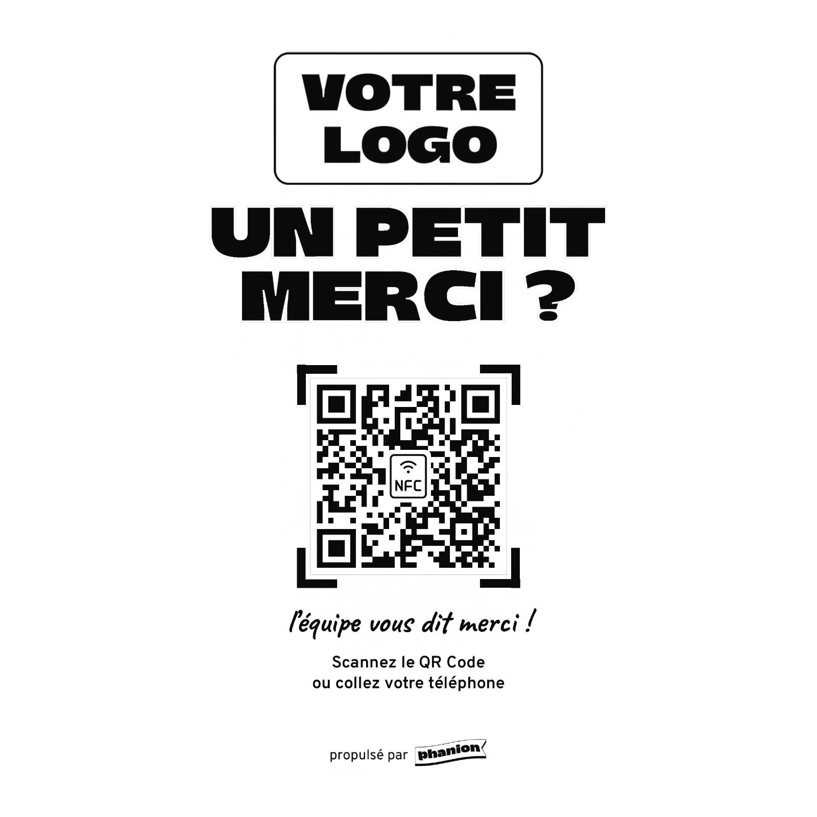 Aperçu de votre plaque pourboire « un petit merci » acrylique
