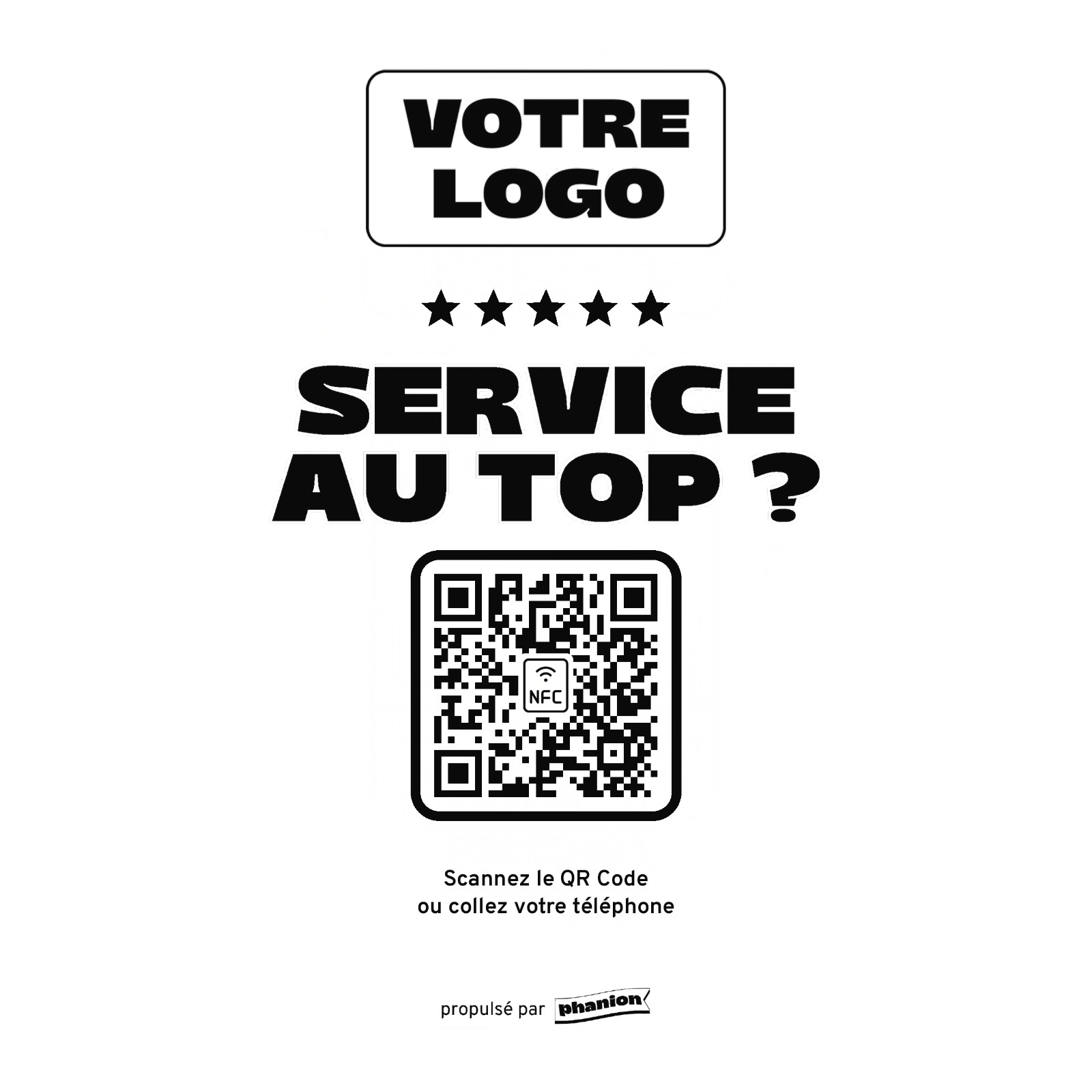 Aperçu de votre plaque pourboire « service au top » acrylique