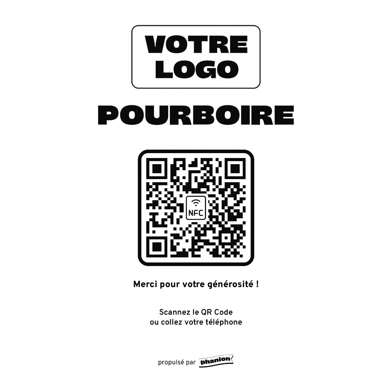 Aperçu de votre plaque pourboire « pourboire » led