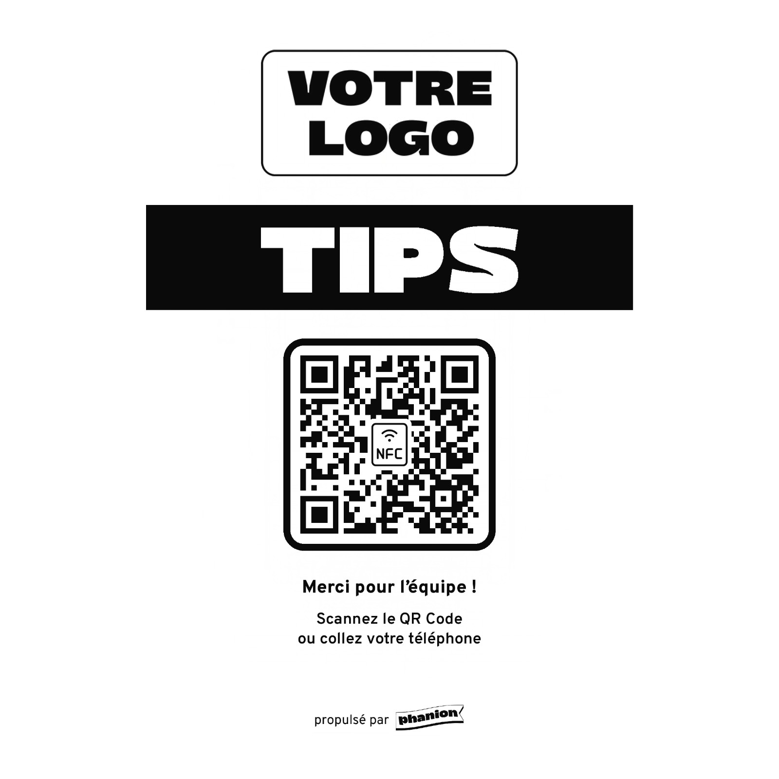 Aperçu de votre plaque pourboire « tips » acrylique