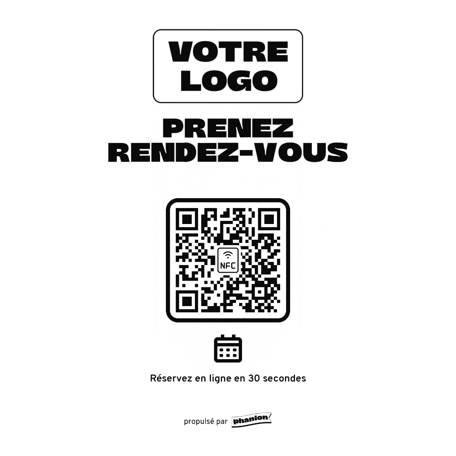 Aperçu de votre plaque rendez-vous « prenez rendez-vous » led