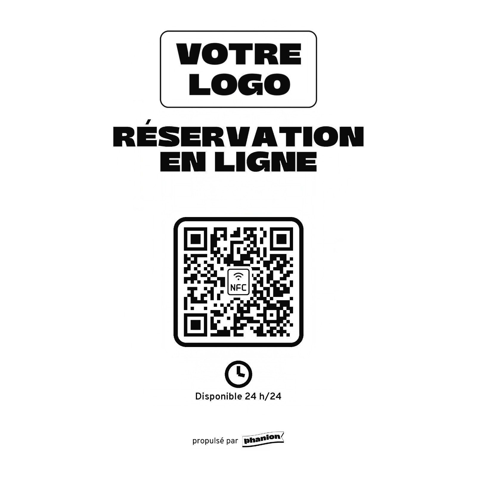 Aperçu de votre plaque rendez-vous « réservation en ligne » acrylique