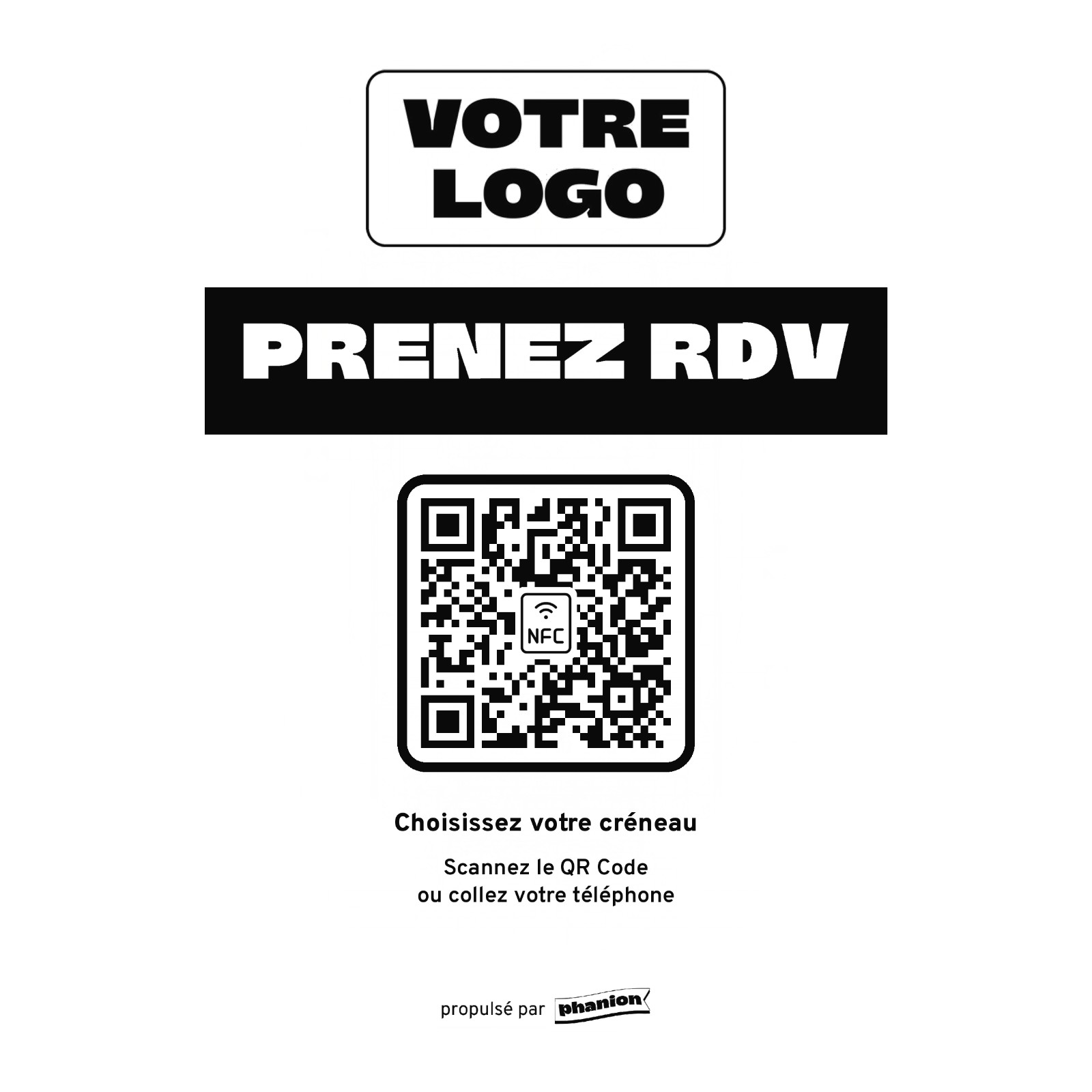 Aperçu de votre plaque rendez-vous « prenez rdv » led