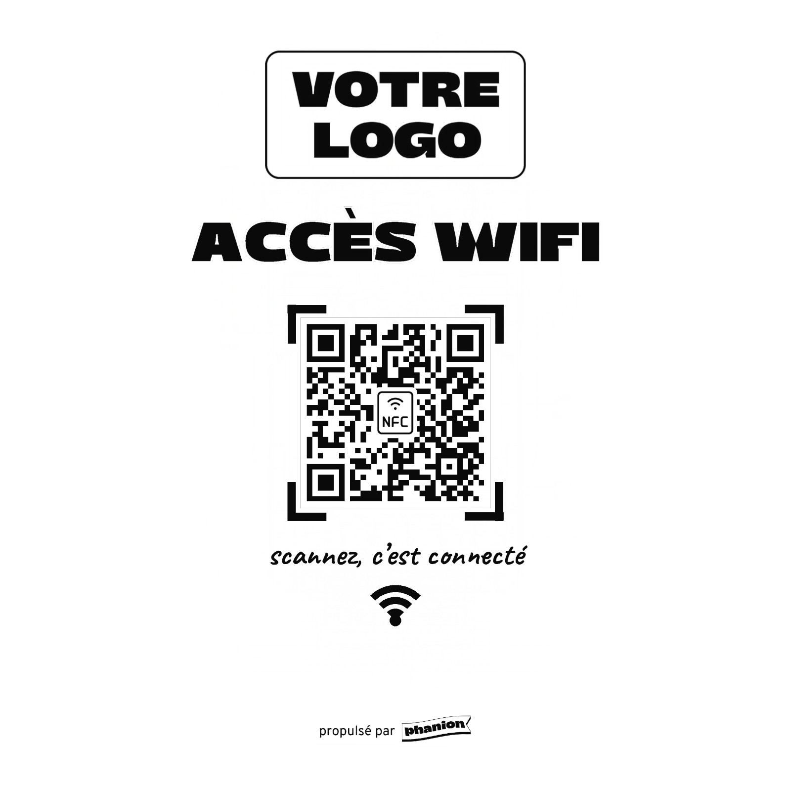 Aperçu de votre plaque wifi « accès wifi » acrylique