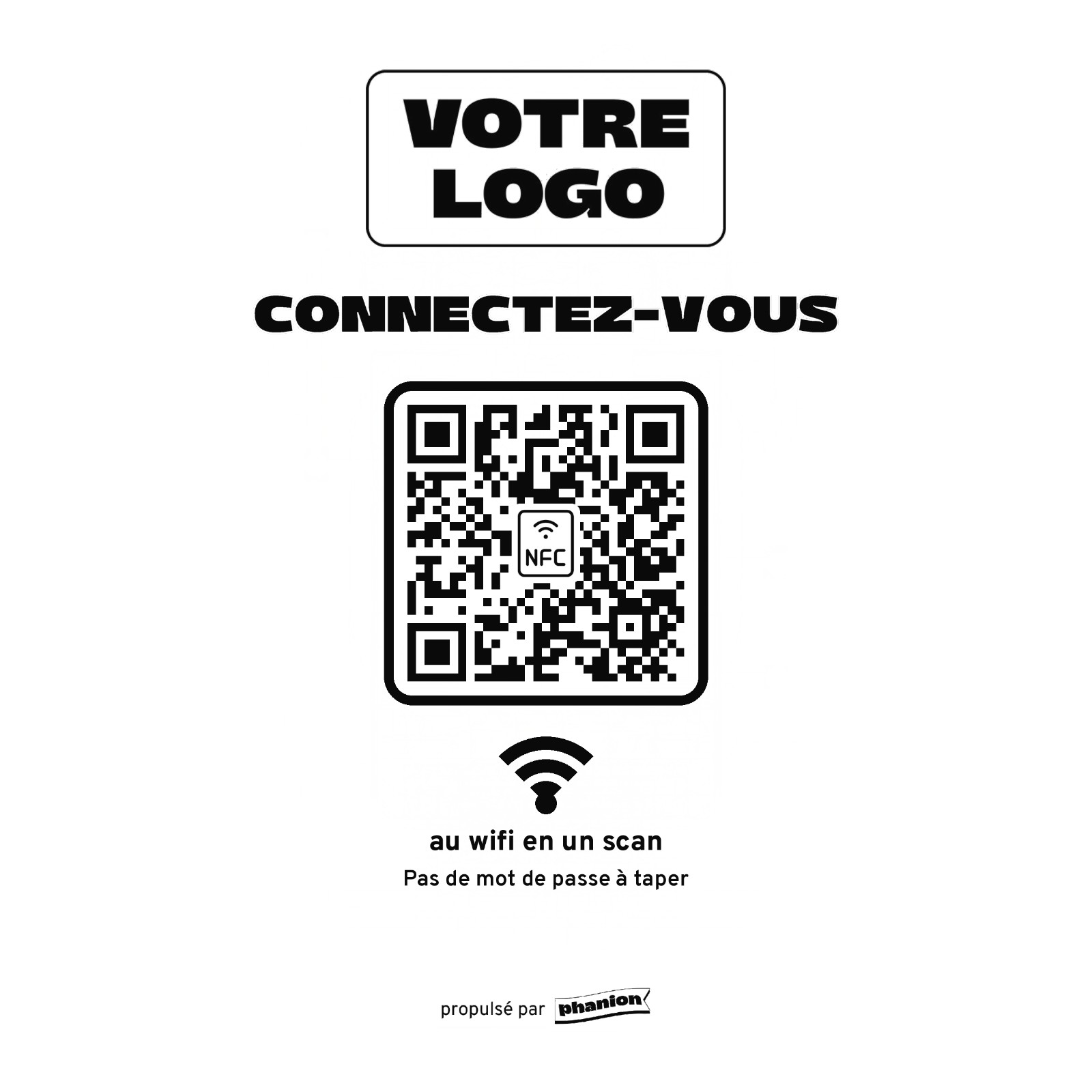 Aperçu de votre plaque wifi « connectez-vous au wifi » acrylique