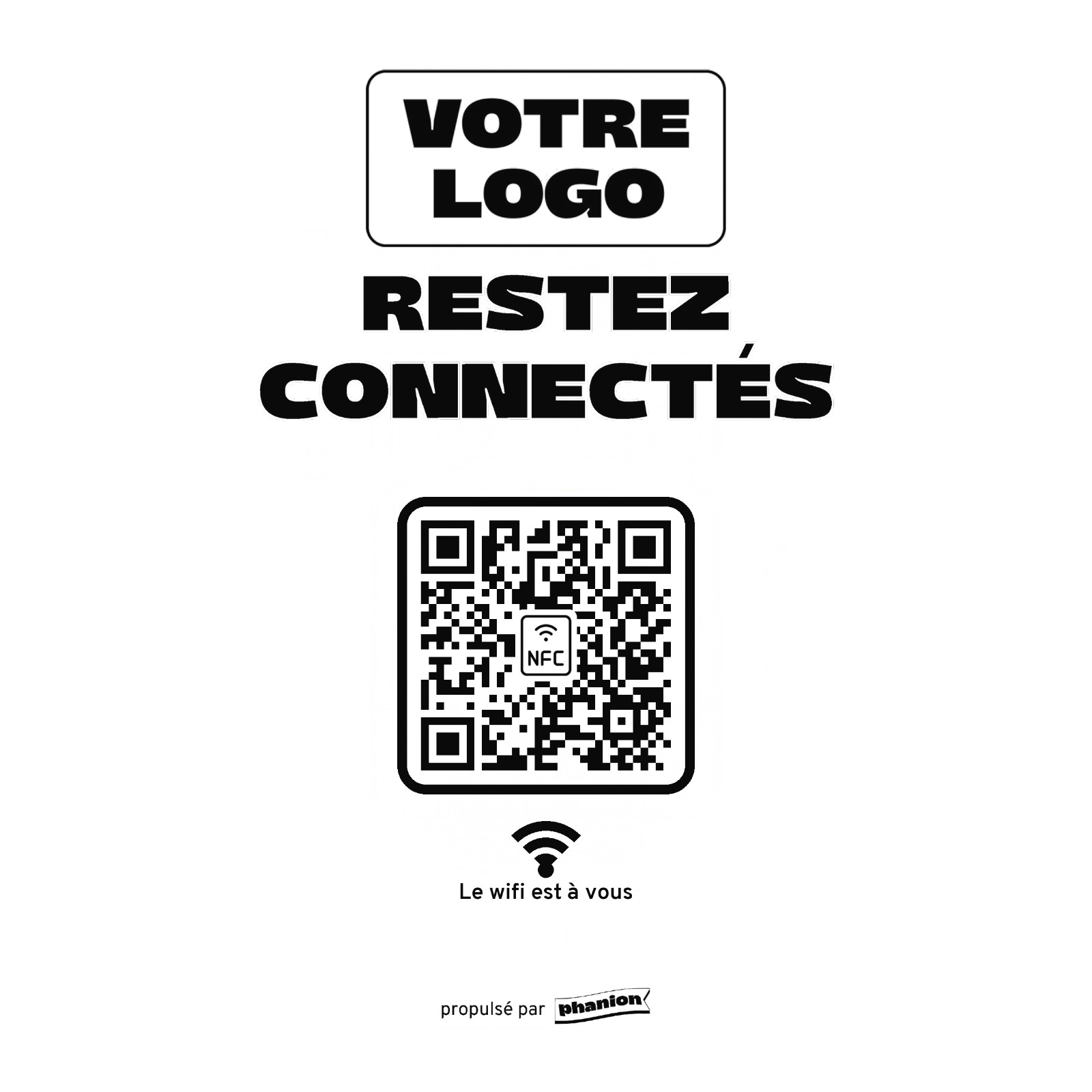 Aperçu de votre plaque wifi « restez connectés » acrylique